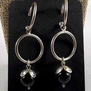 Sterling silver hoop & dangle post earrings